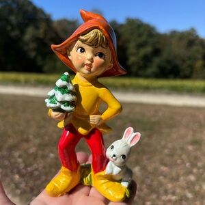 Vintage Homco Christmas Pixie/Elf Figurine!